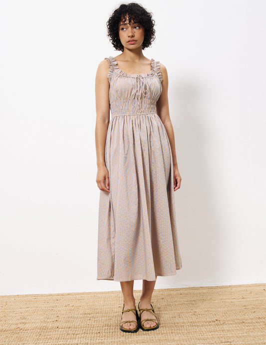 Louisane Striped Midi Dress