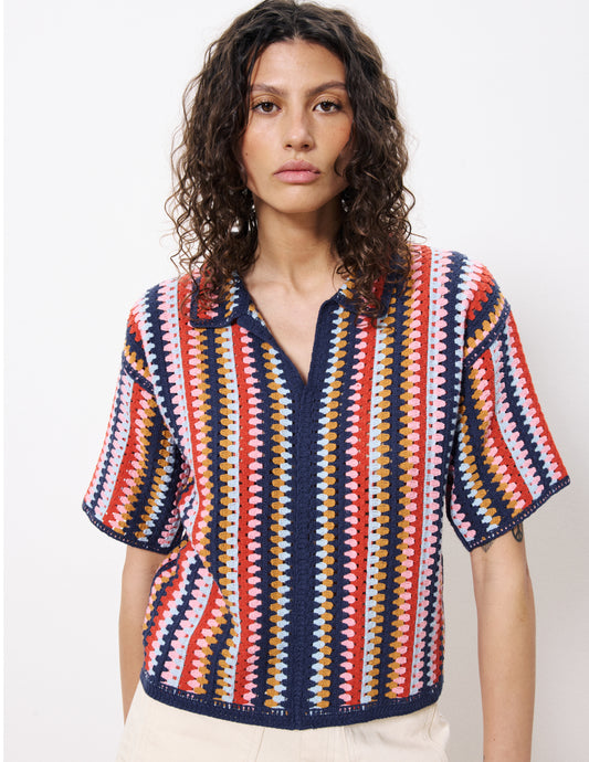 Akira Crochet Knit Top