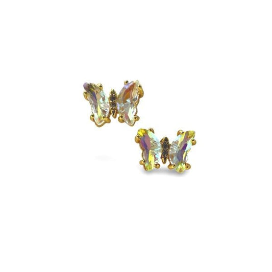 Glass Butterfly Stud Earrings