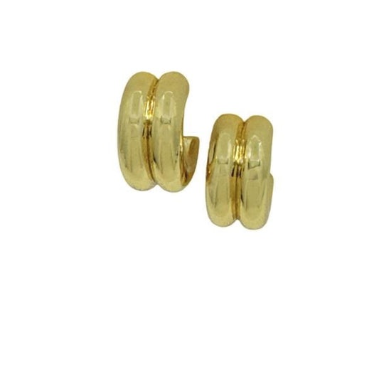 Thick Double Hoop Post Earrings