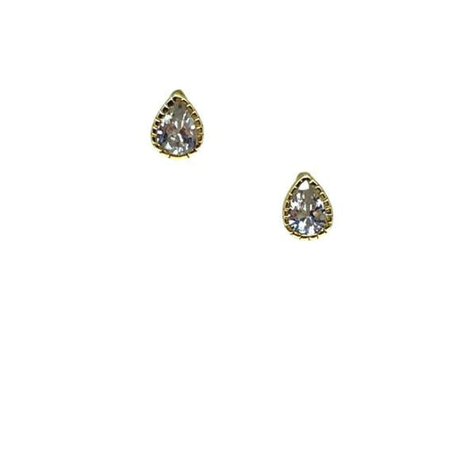 Tiny Teardrop Crystal Post Earrings