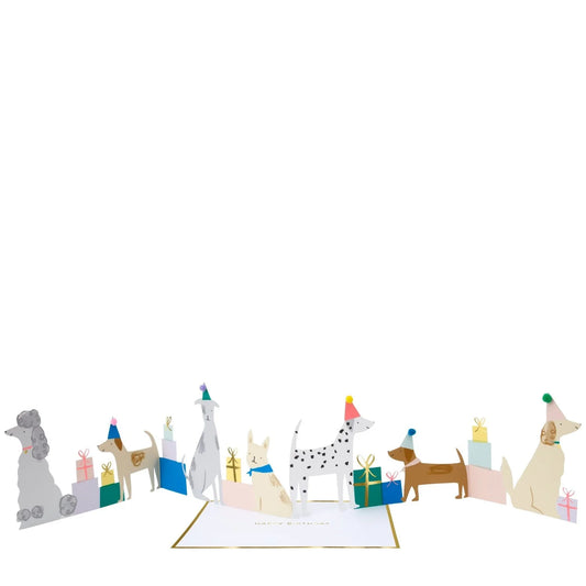 Dog Party Birthday Fold Out Card
