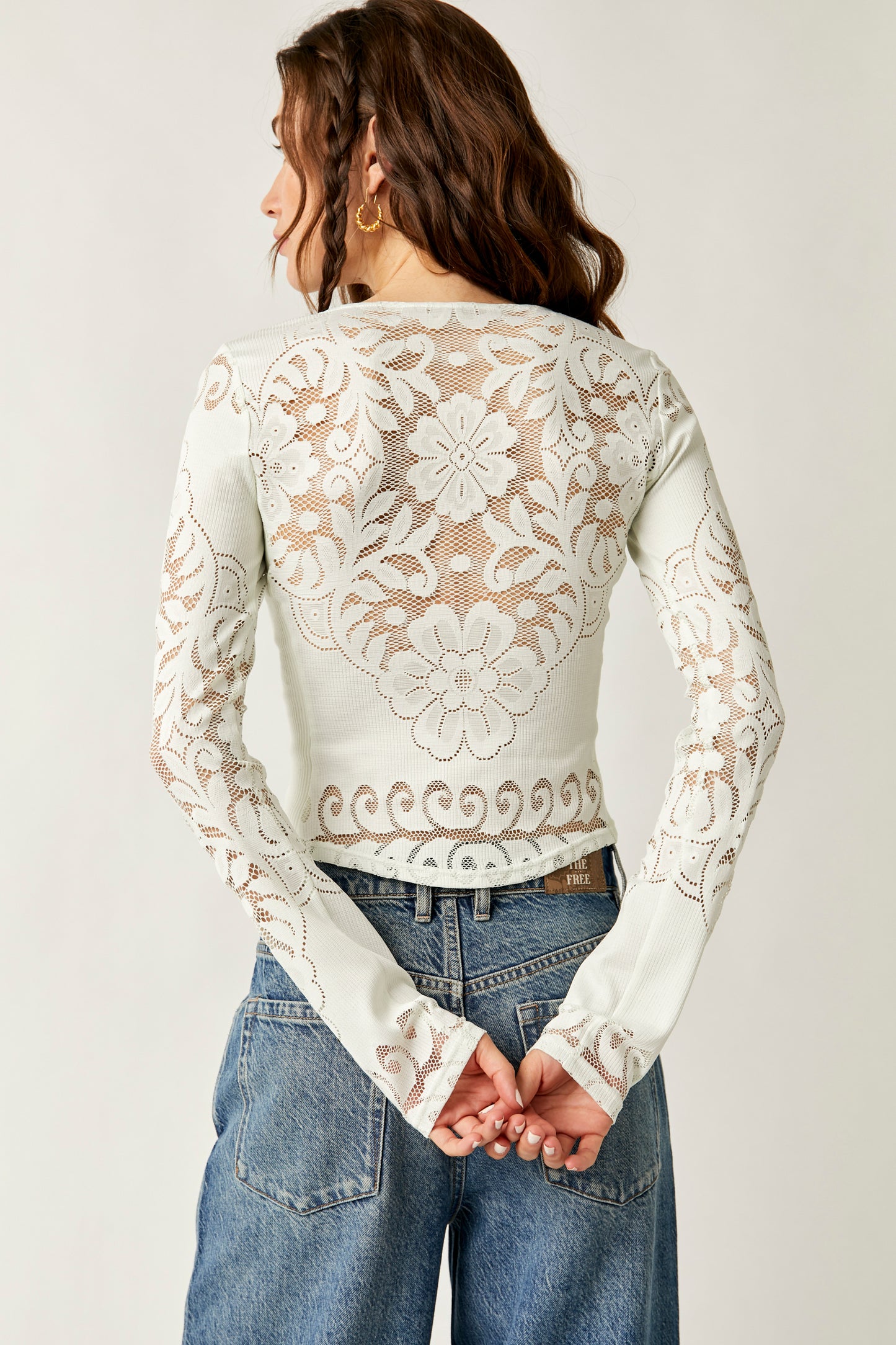 Wild Roses Lace Long Sleeve Top