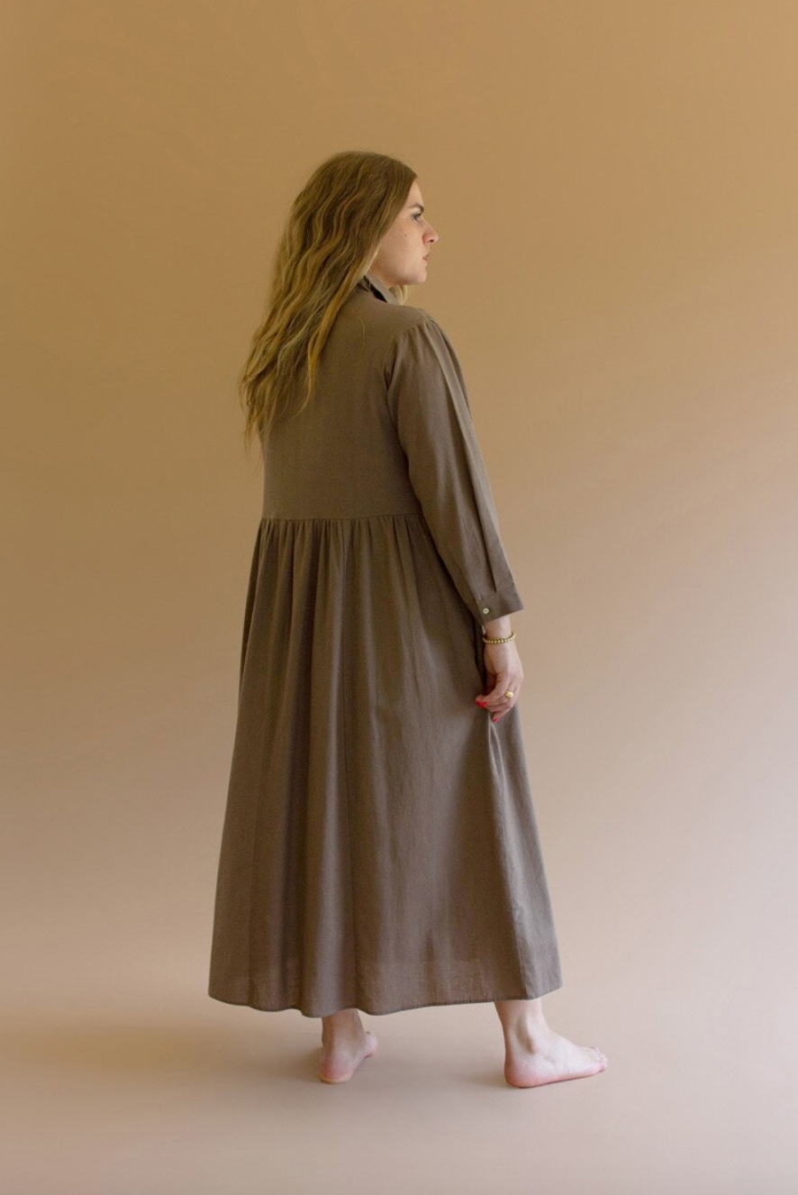 Long-Sleeve Buttondown Dress