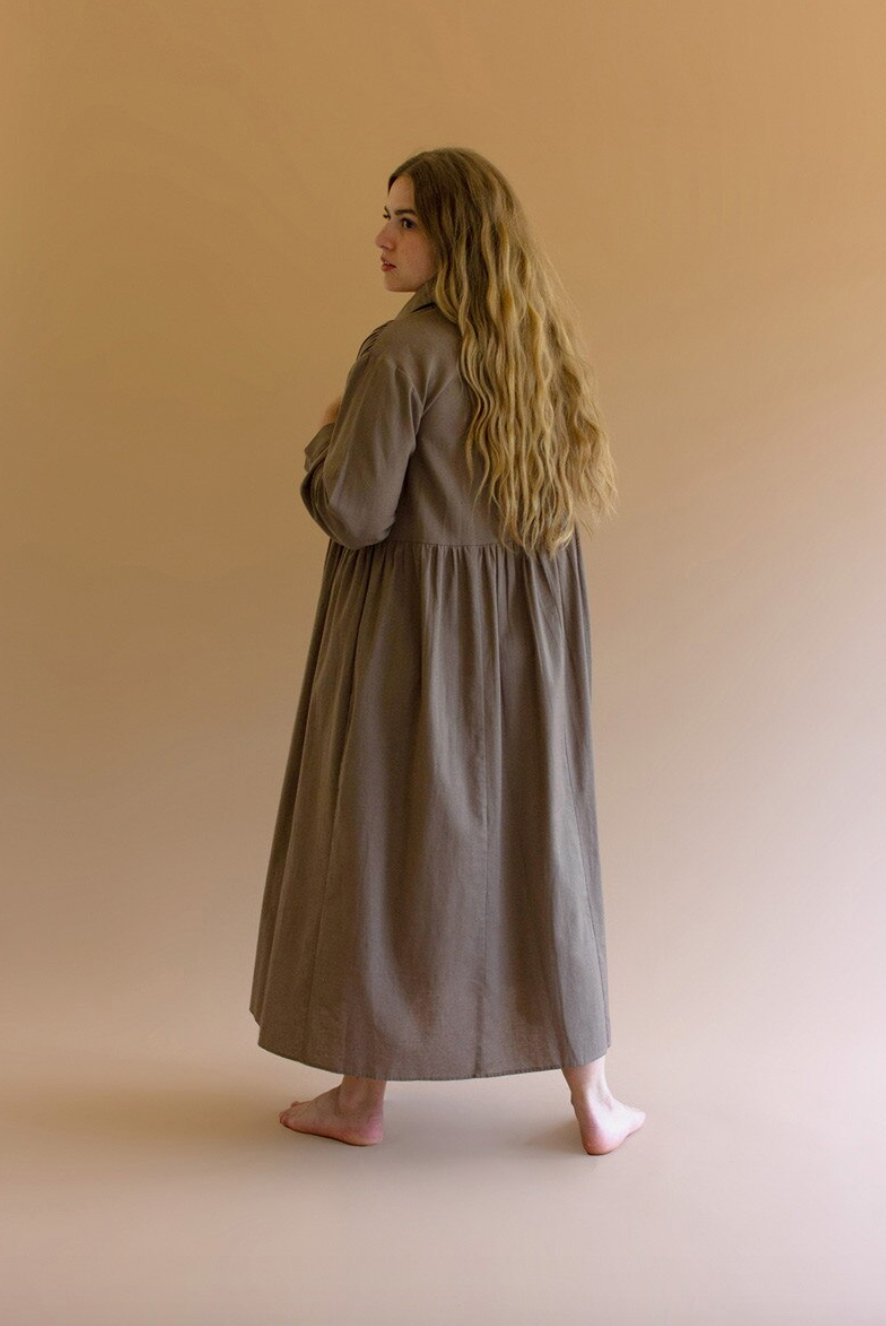 Long-Sleeve Buttondown Dress