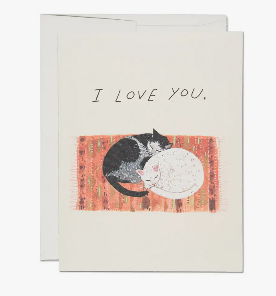 Cat Cuddle Love Greeting Card