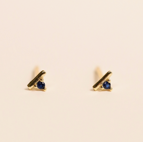 Sapphire Stud Bar Earrings
