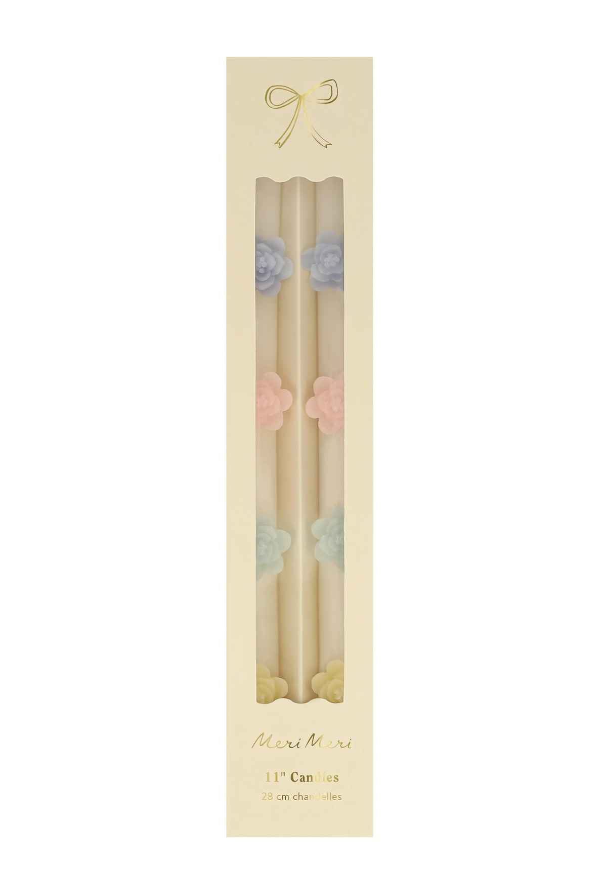 Pastel Flower Taper Candles - Set of 2