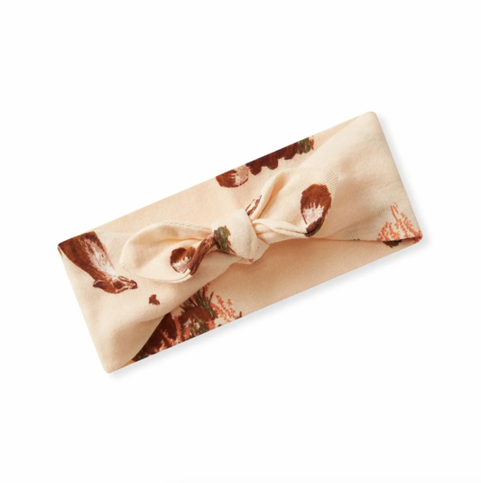 Organic Cotton Knotted Headband - Floral Fox