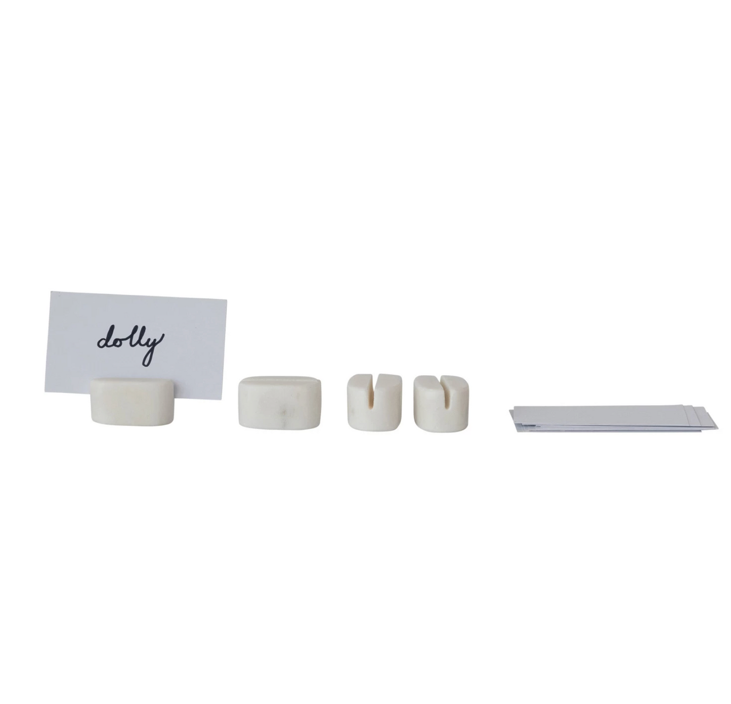 Set of 4 Marble Place Card/Photo Holders w 16 Cards
