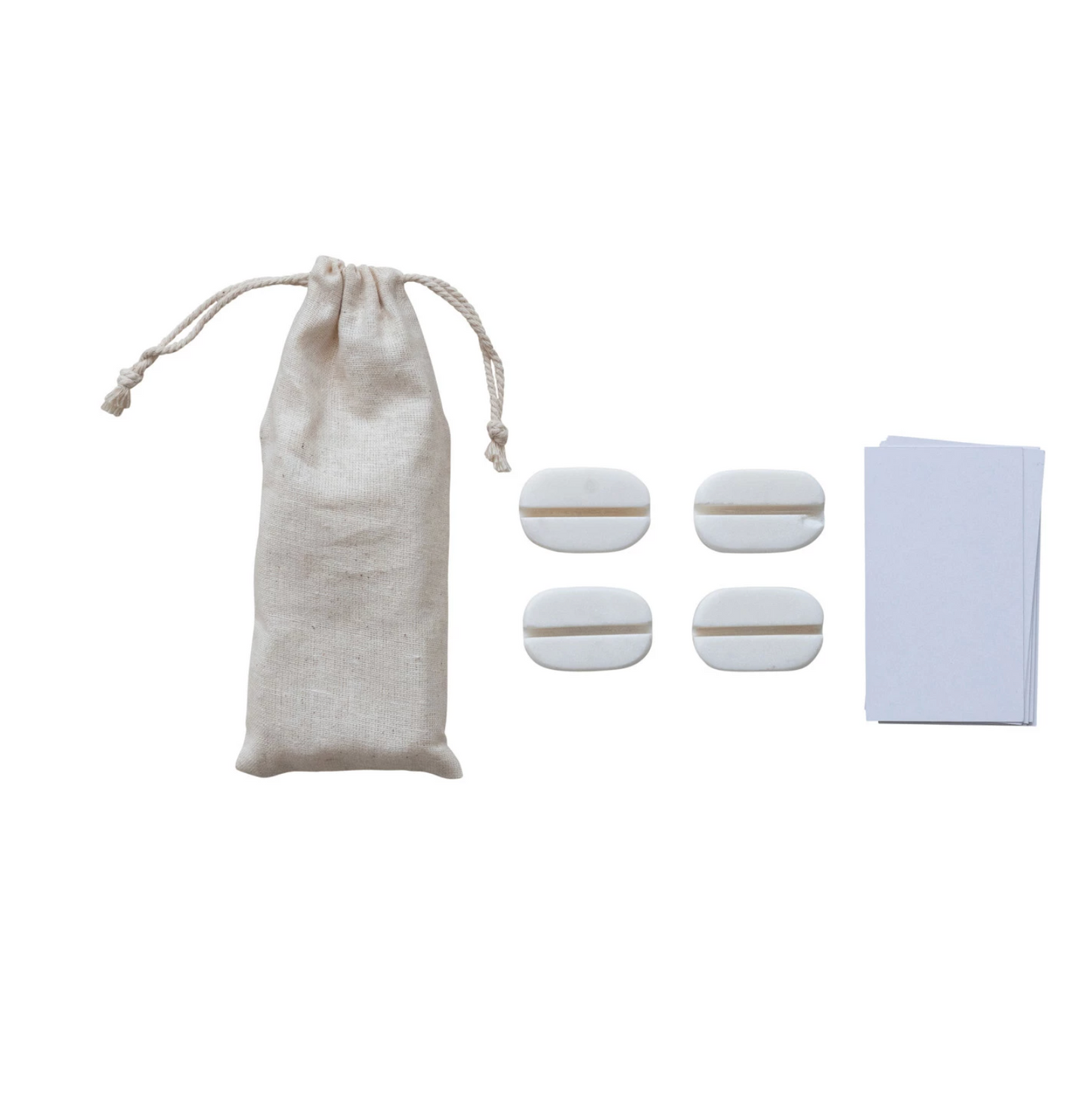 Set of 4 Marble Place Card/Photo Holders w 16 Cards