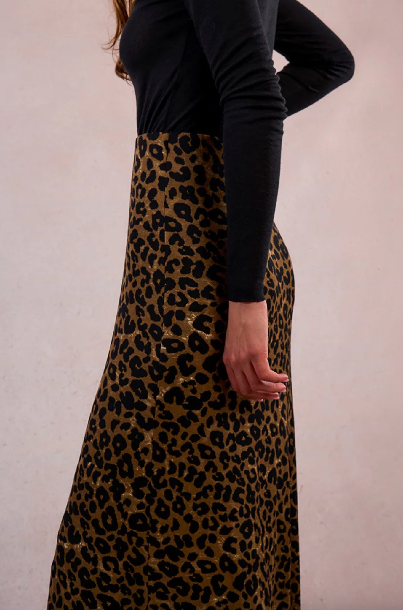 Francine Leopard Knitted Skirt