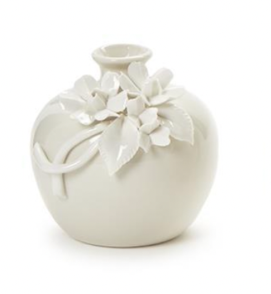 Porcelain Mini Vases with Sculpted Flowers