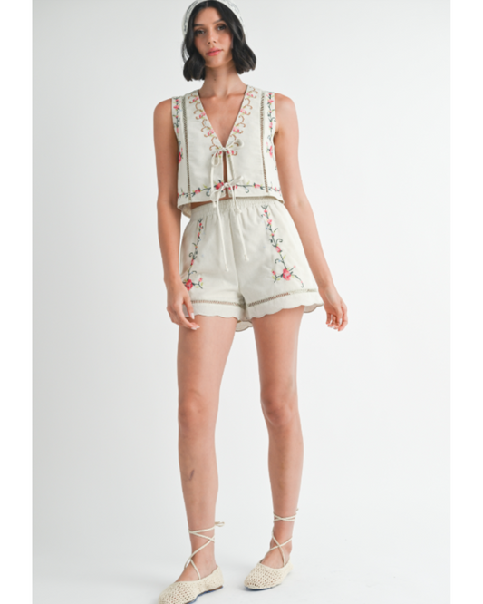 Greta Cross Stitch Vest Top