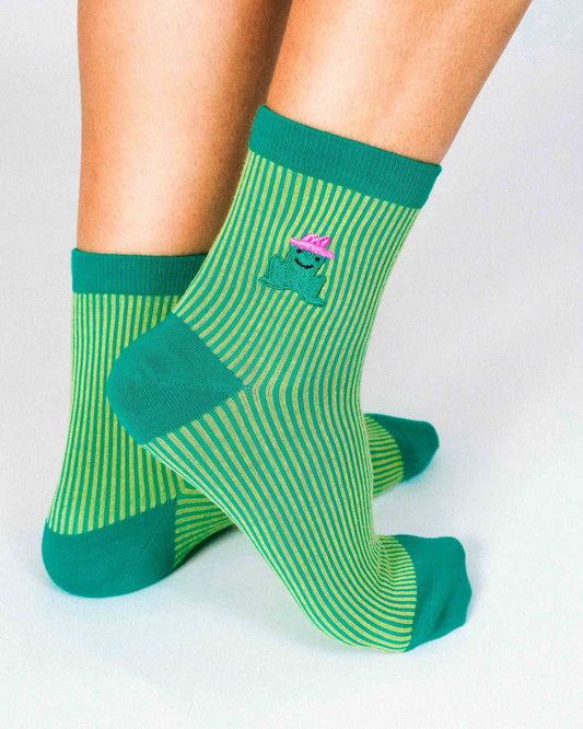 Hannah Packer Cowgirl Frog Ribbed Ankle Sock