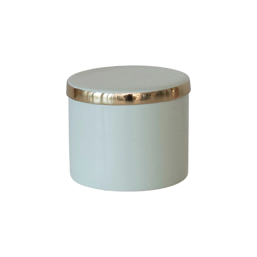 Amelia Decorative Enameled Metal Boxes w/ Lid