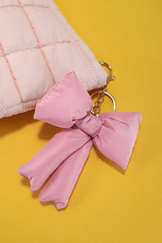 Puffy Solid Bow Keychain