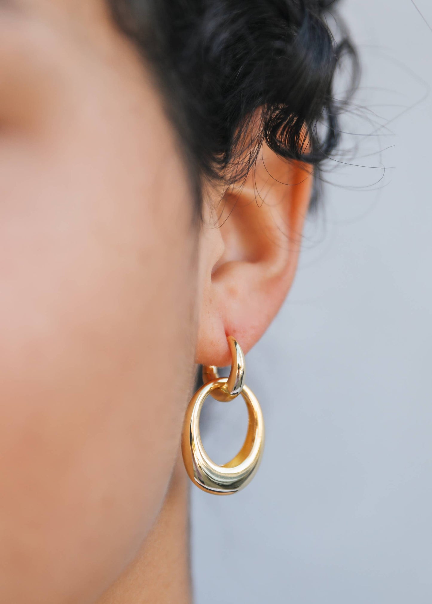 Double Gold Hoop Earrings