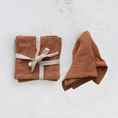 Stonewashed Linen Cocktail Napkins, Set of 4