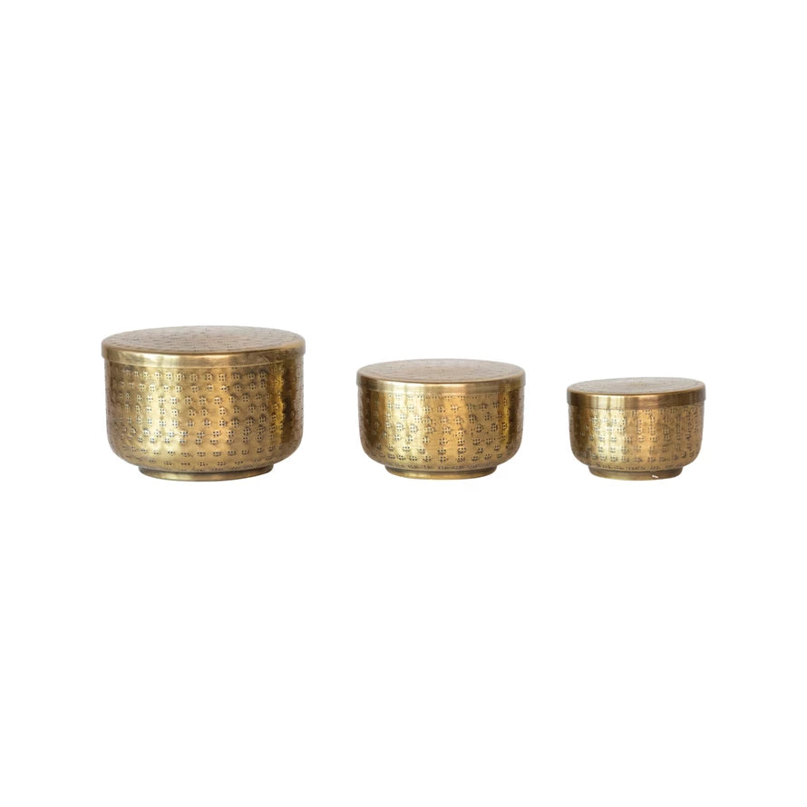 Sita Hammered Aluminum Containers w/ Lids