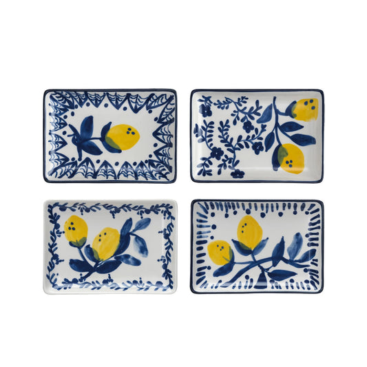 Verona Hand-Painted Lemon Stoneware Dish