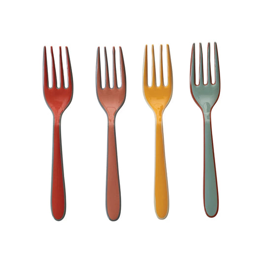 Astrid Enameled Stainless Steel Appetizer Forks