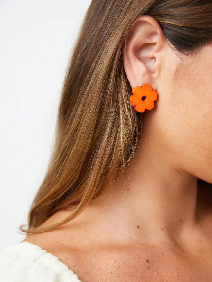 Retro Bloom Marmalade Stud Earrings