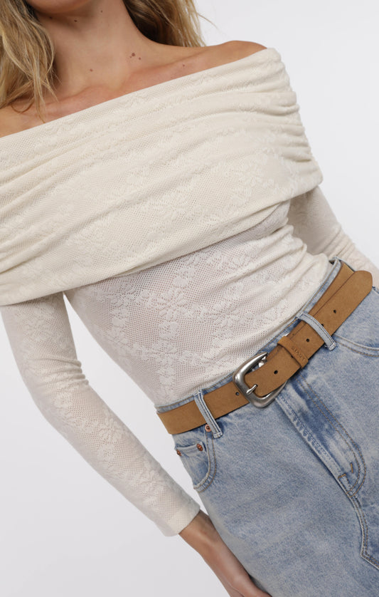Roadhouse Jacquard Off the Shoulder Top