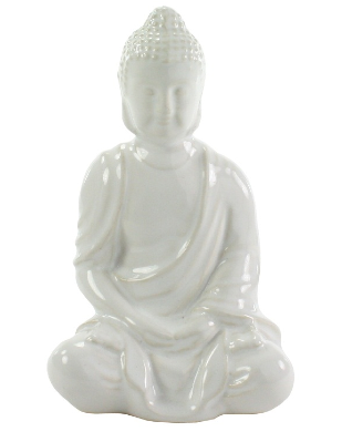 Sitting Buddha - Glazed White