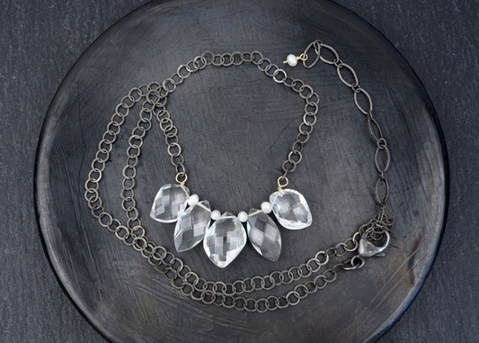 Pearls and Mixed Shape Quartz Necklace