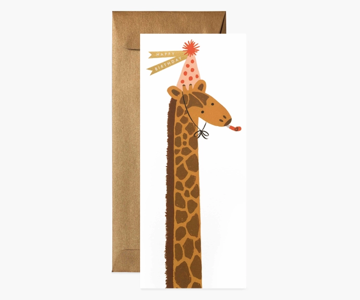 Tall Giraffe Birthday Card