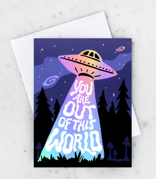 Spaceship Abduction Card