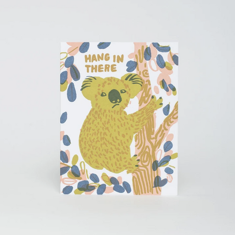 Hang in There Koala Letterpress Card