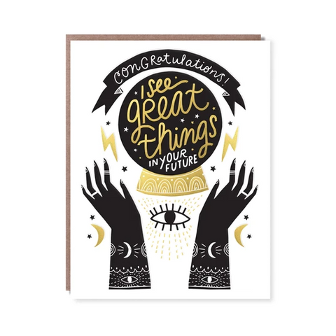 Congratulations Crystal Ball Letterpress Card