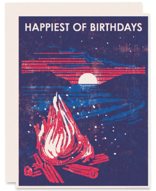 Beach Bonfire Happiest of Birthdays Card