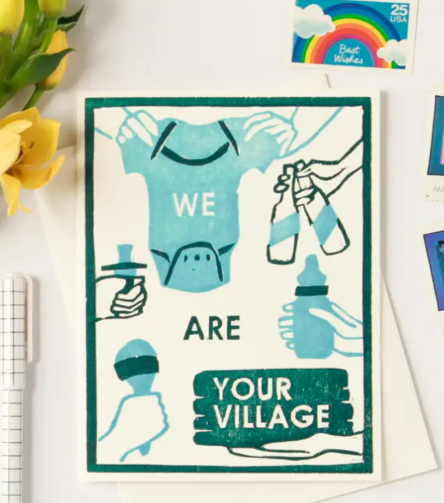 We Are Your Village New Baby Card