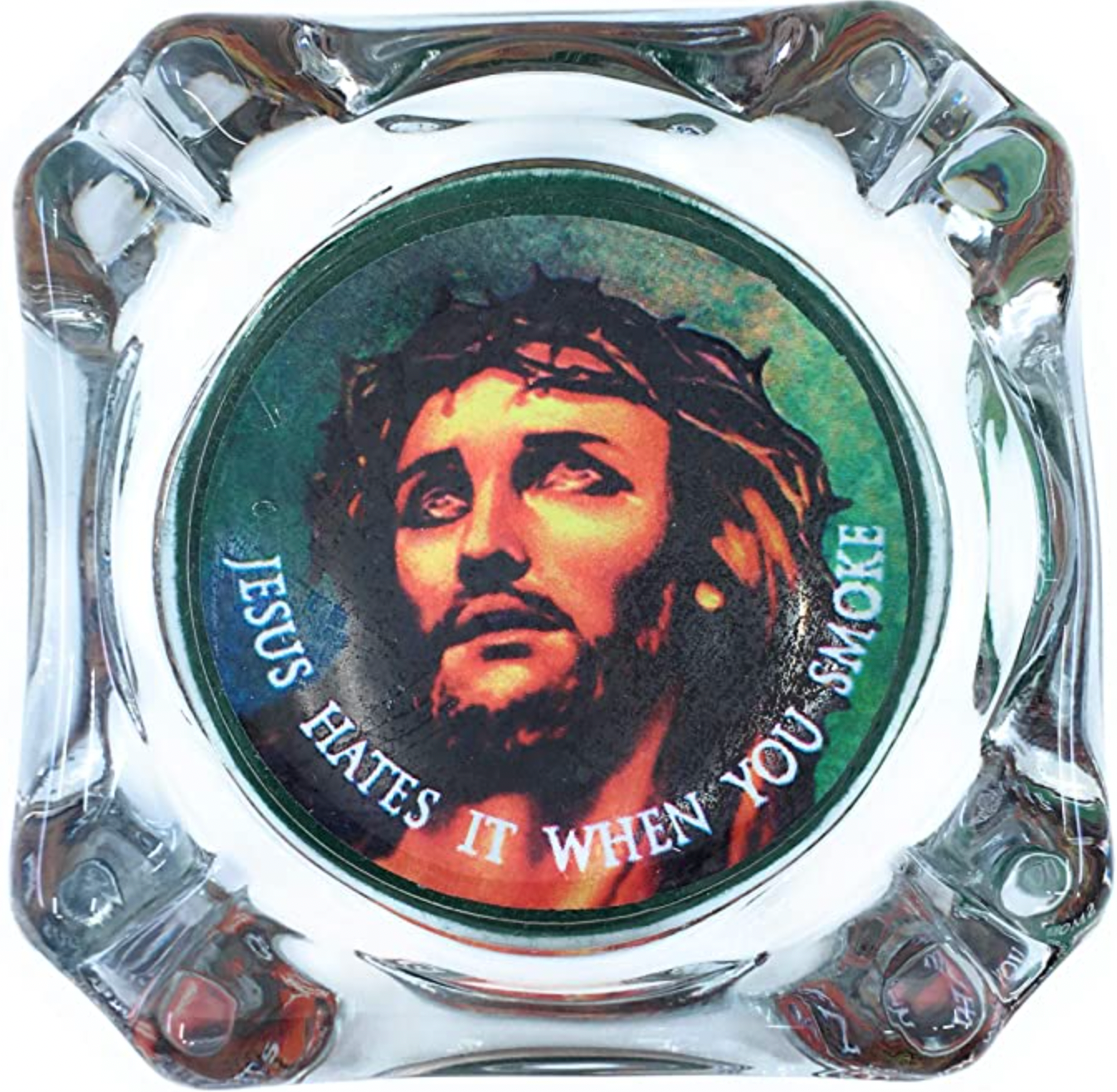 Jesus Glass Ashtray