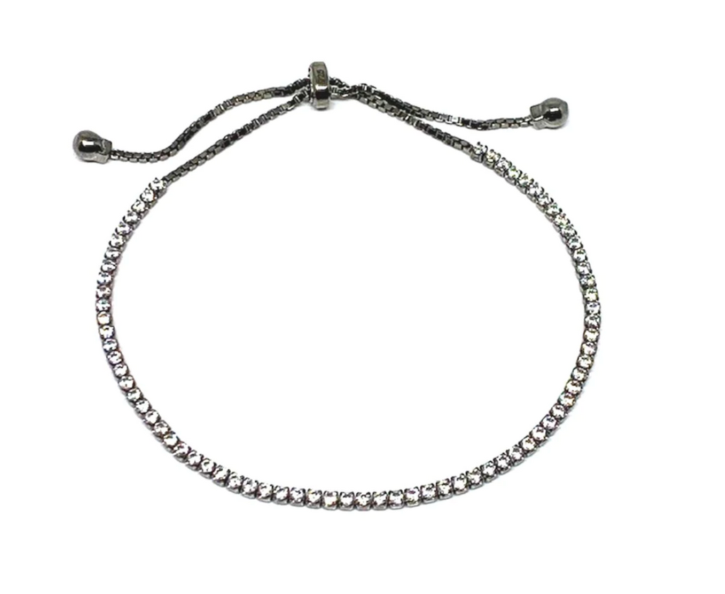 Crystal Pull Bracelet with CZ's