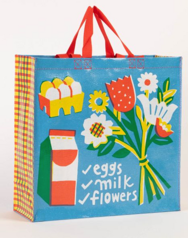 Eggs. Milk. Flowers. Shopper
