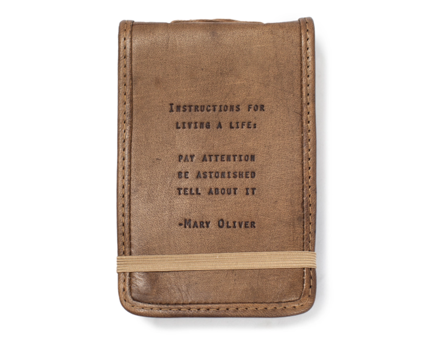 Handmade Leather Quote Journal - Mini