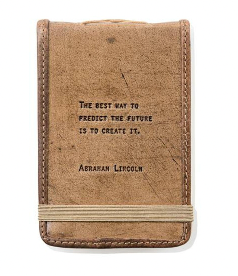Handmade Leather Quote Journal - Mini