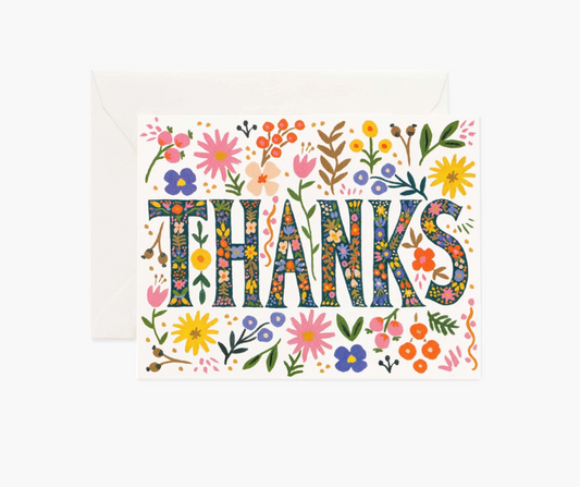 Floral Thanks Thank You Card