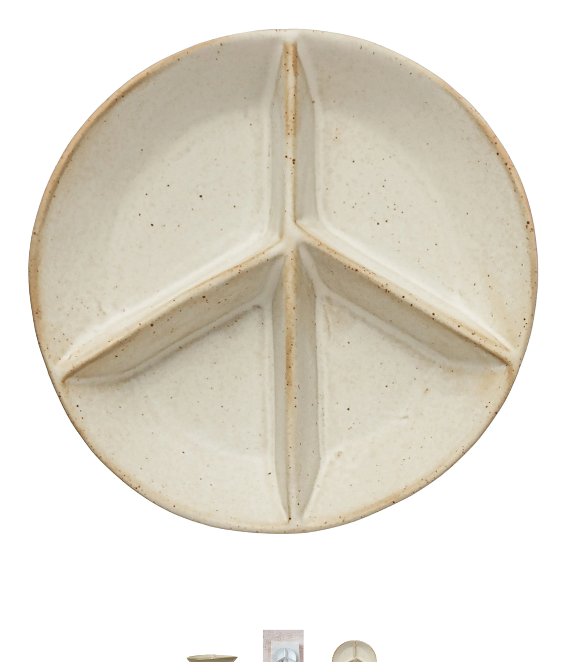 Stoneware Peace Sign Divided Dish