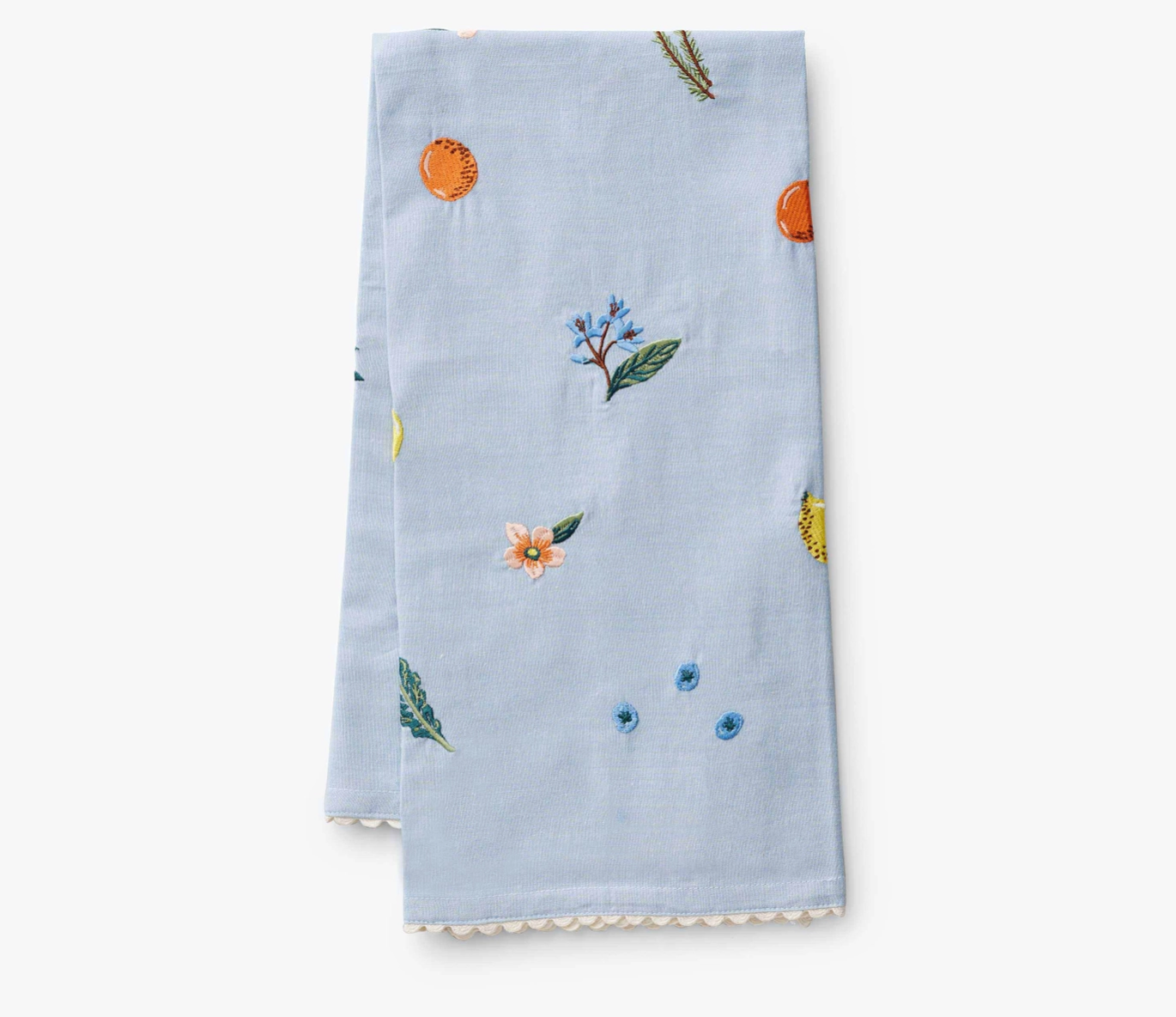 Fruit Stand Embroidered Tea Towel