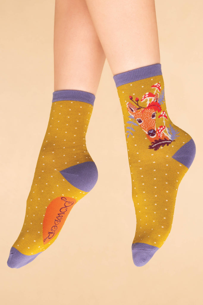 Doe With Toadstools Ankle Socks