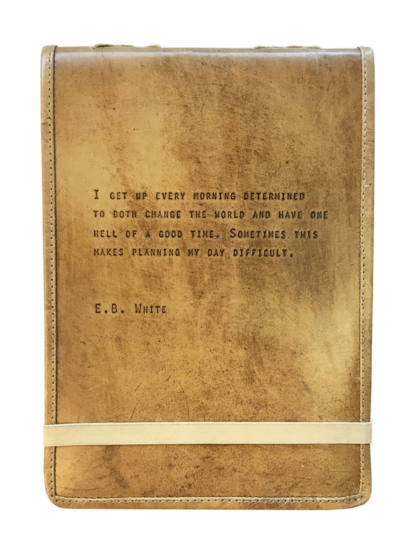 Handmade Leather Quote Journal - Large